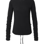 Back slit tie tee - threetimes