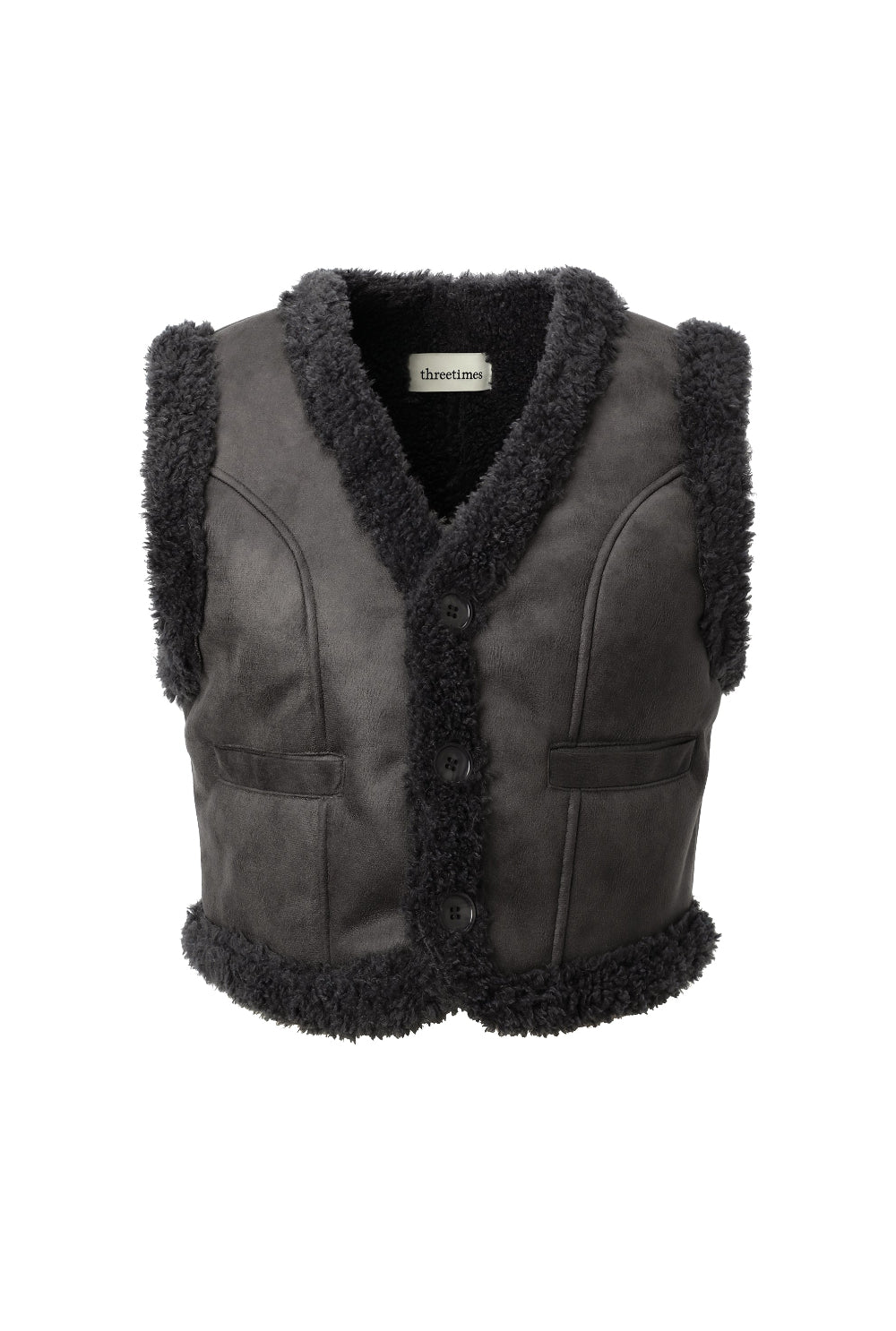 Curly fur vest - threetimes