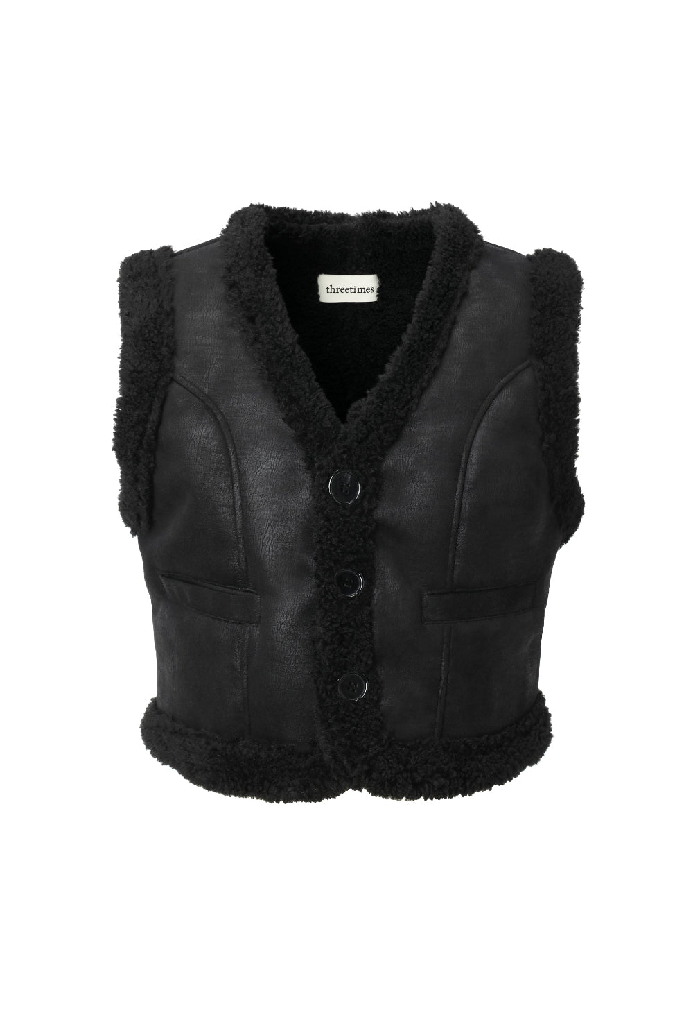 Curly fur vest - threetimes