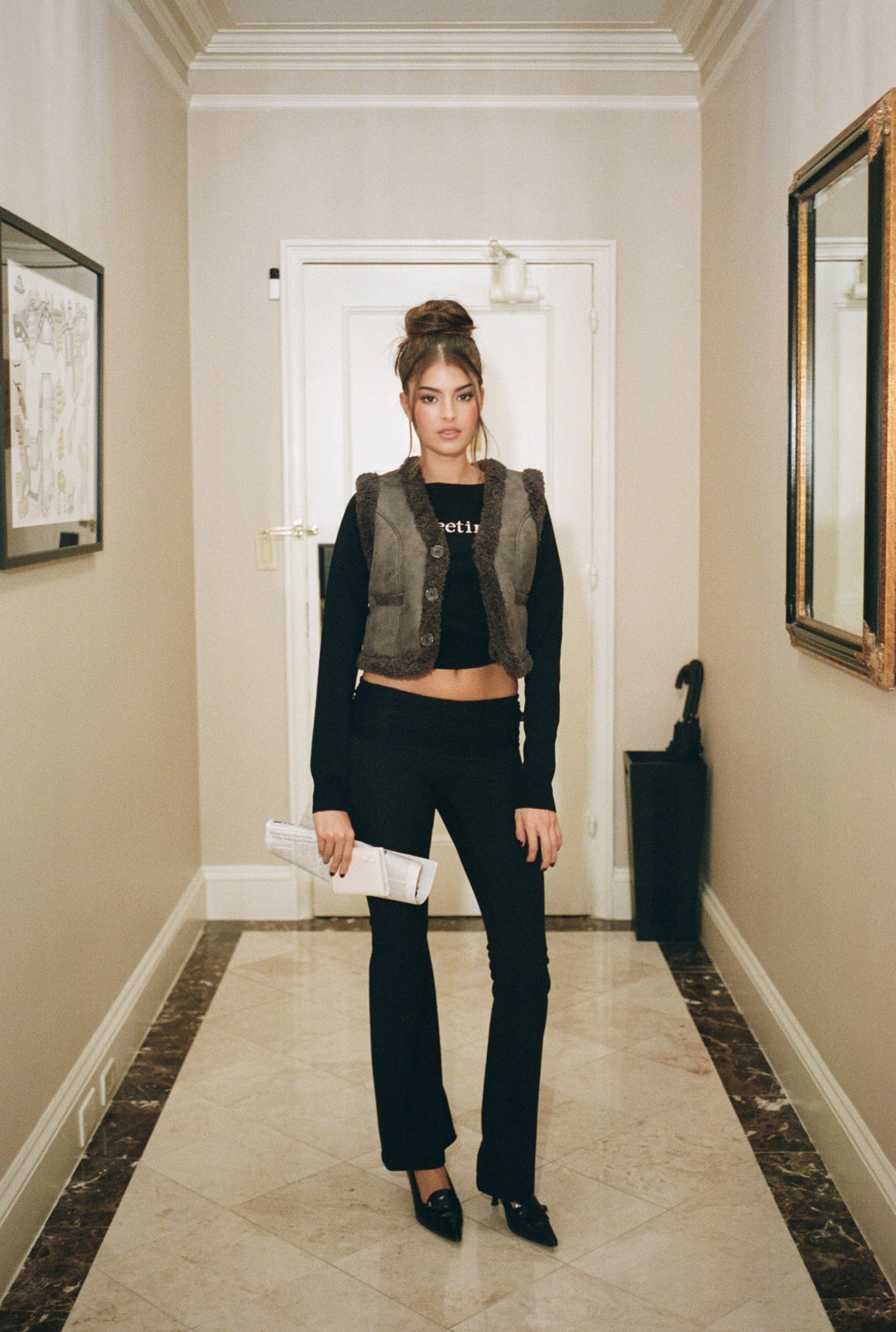 Curly fur vest - threetimes