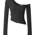 One - shoulder button melange tee - threetimes