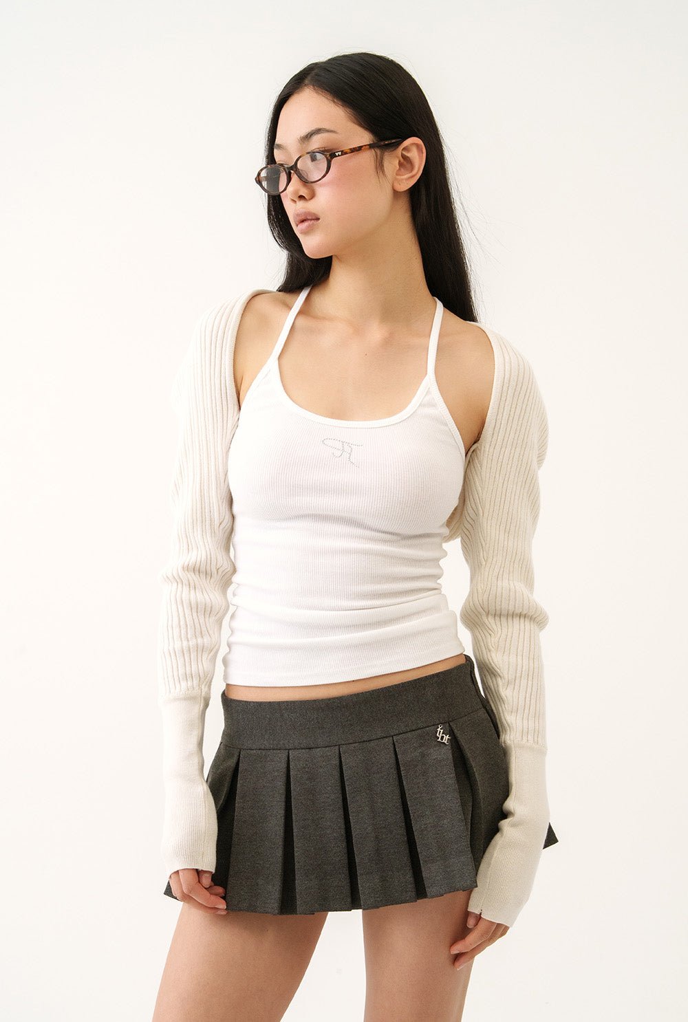 Jewel cross back tank top - threetimes