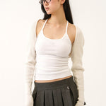 Jewel cross back tank top - threetimes