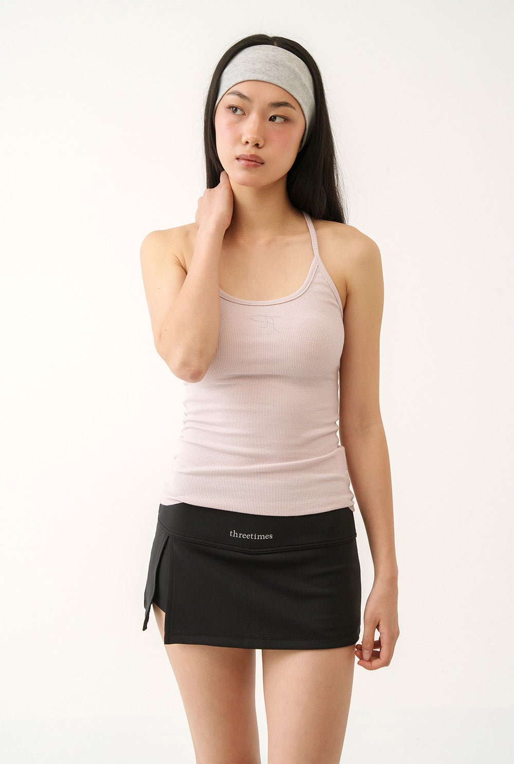 Jewel cross back tank top - threetimes