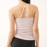 Jewel cross back tank top - threetimes