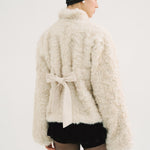 [releasing 10.30 12pm KST] Ribbon tie fur jacket - threetimes