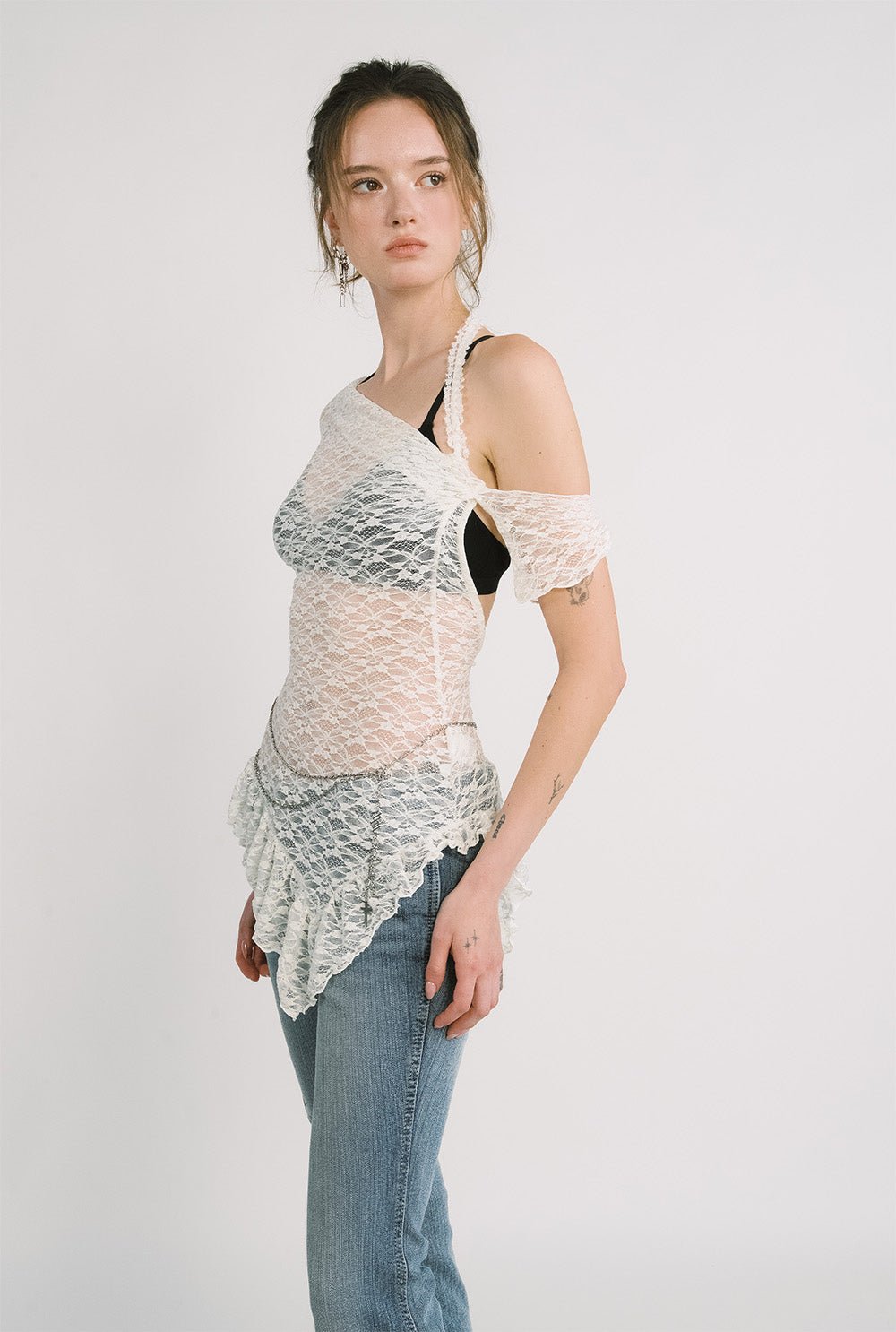 [releasing 12.09 12pm KST] Lace drape top - threetimes