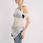 [releasing 12.09 12pm KST] Lace drape top - threetimes