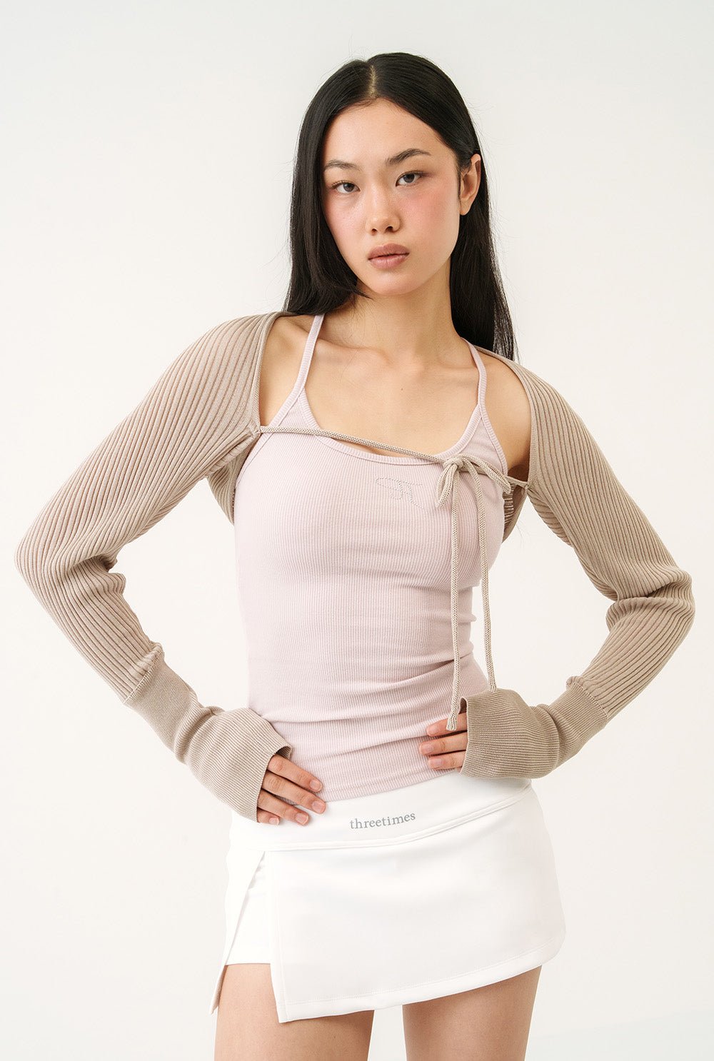 Jewel cross back tank top - threetimes