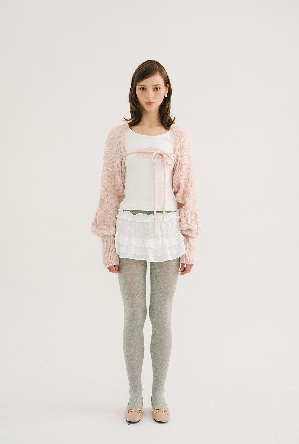 [releasing 10.30 12pm KST] Creamy knit bolero - threetimes