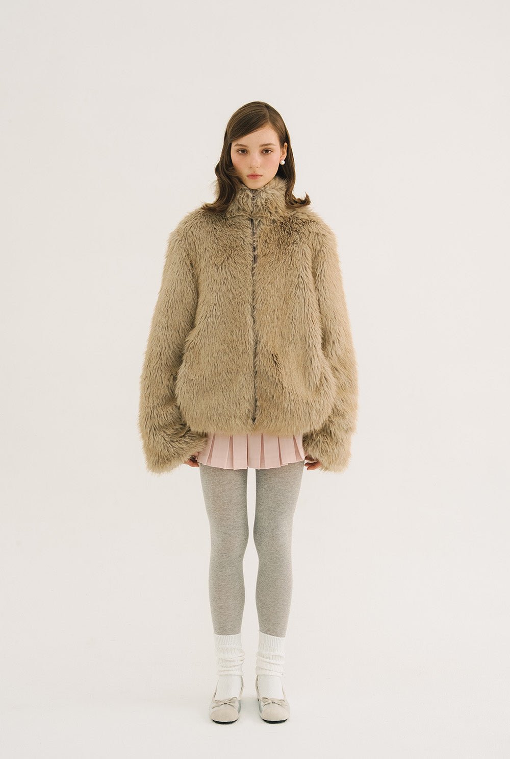 [releasing 10.30 12pm KST] Brownie zip - up fur jacket - threetimes