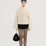 [releasing 10.30 12pm KST] Ribbon tie fur jacket - threetimes