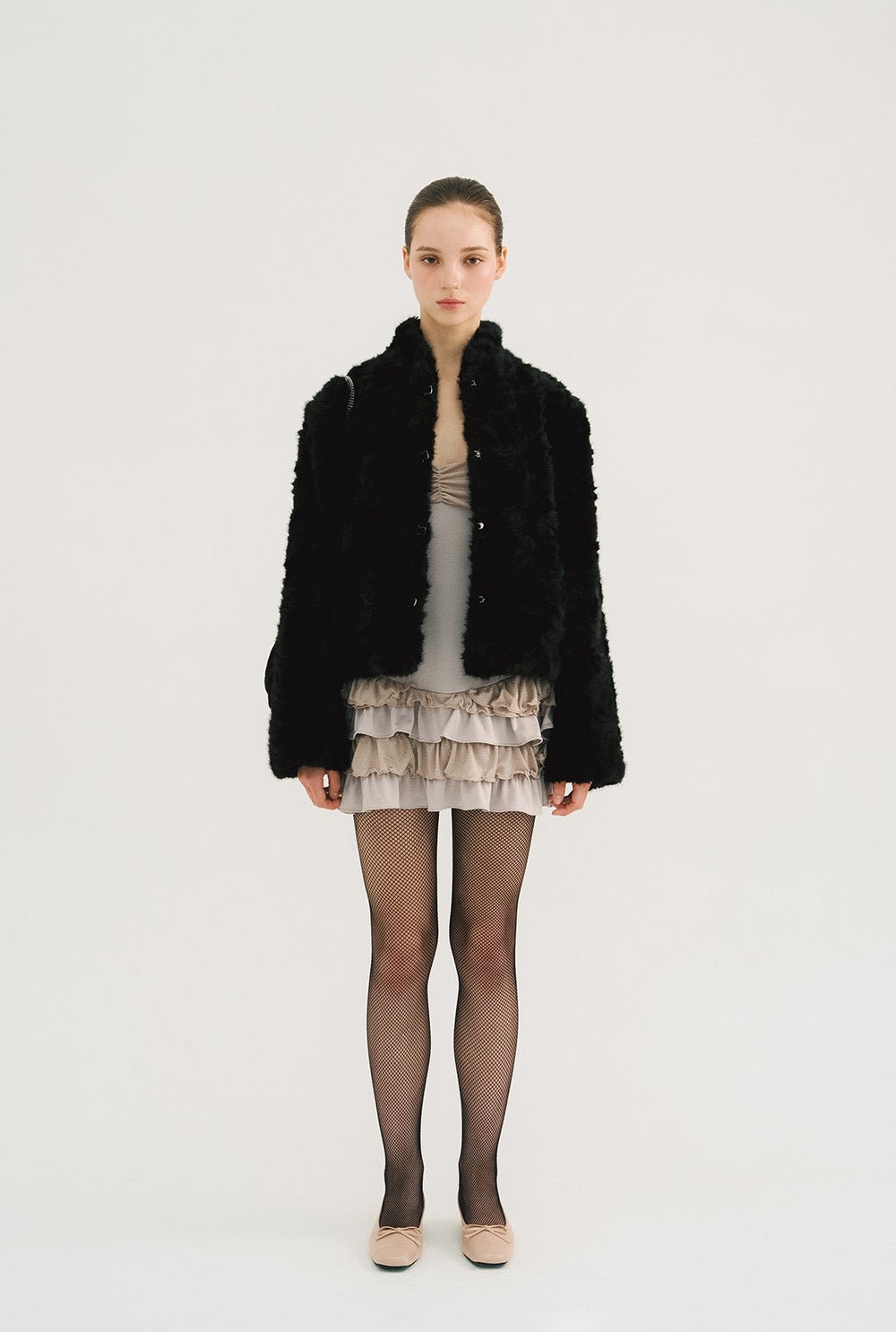 [releasing 10.30 12pm KST] Ribbon tie fur jacket - threetimes