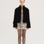 [releasing 10.30 12pm KST] Ribbon tie fur jacket - threetimes