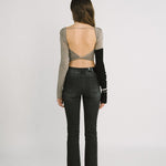 5501 Bootcut black jeans - threetimes