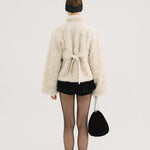 [releasing 10.30 12pm KST] Ribbon tie fur jacket - threetimes