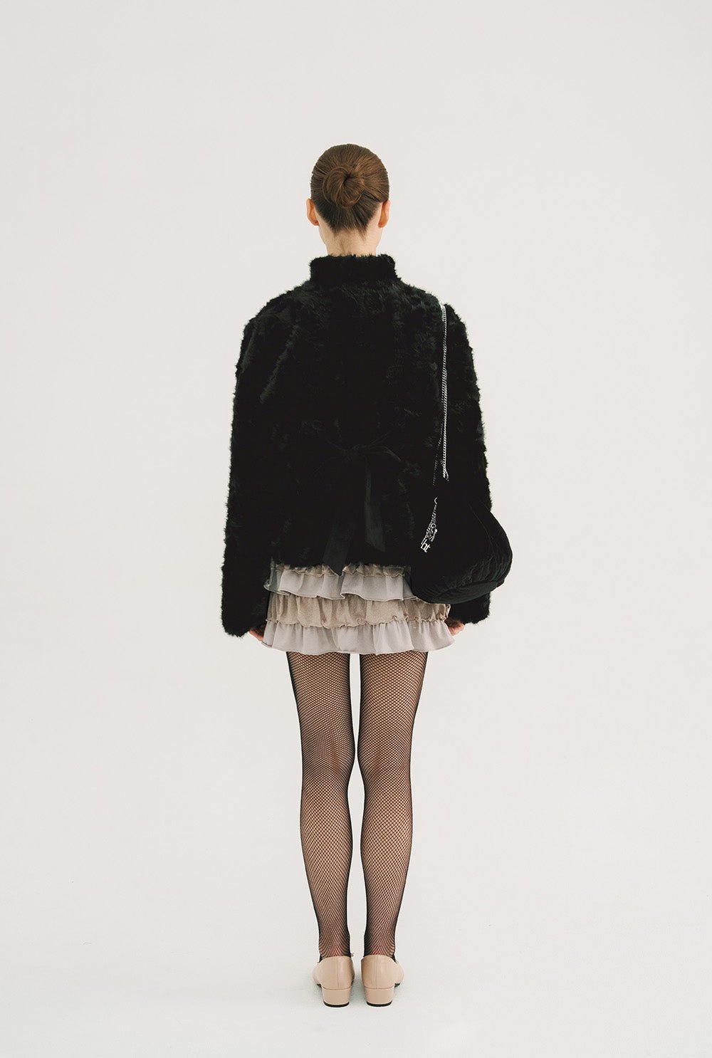 [releasing 10.30 12pm KST] Ribbon tie fur jacket - threetimes