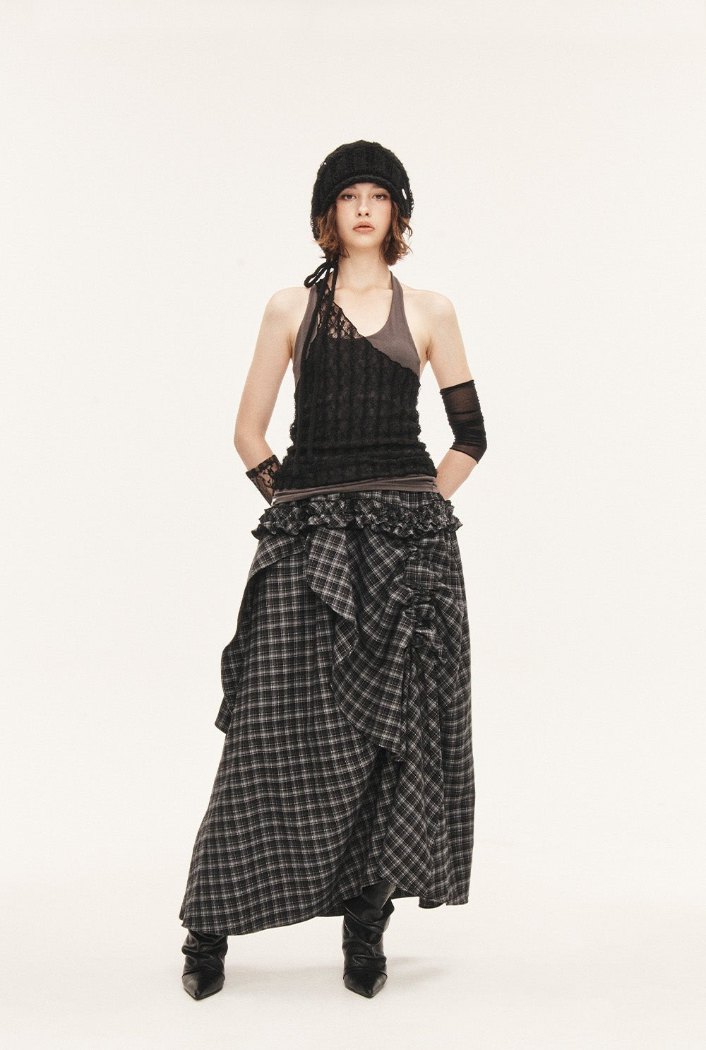 [releasing 09.18 12pm KST] Tartan soup skirt - threetimes