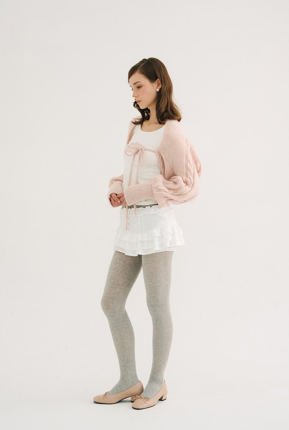 [releasing 10.30 12pm KST] Creamy knit bolero - threetimes