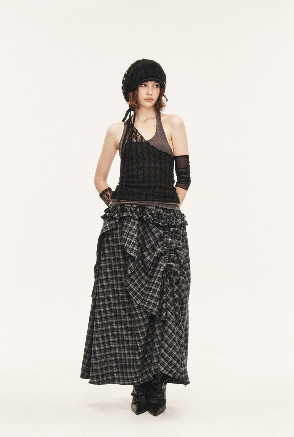 [releasing 09.18 12pm KST] Tartan soup skirt - threetimes