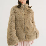 [releasing 10.30 12pm KST] Brownie zip - up fur jacket - threetimes