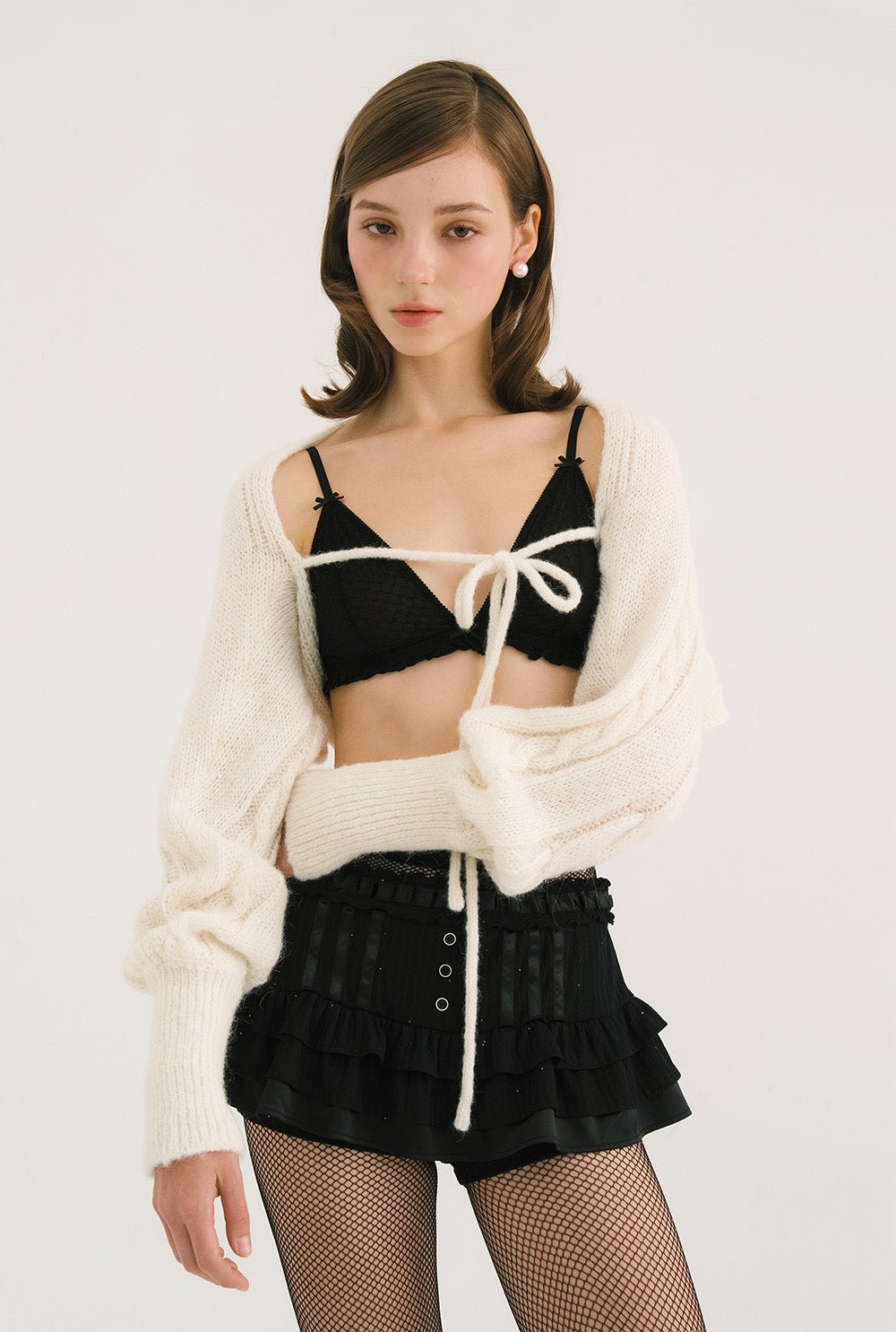 [releasing 10.30 12pm KST] Creamy knit bolero - threetimes