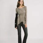 5501 Bootcut black jeans - threetimes