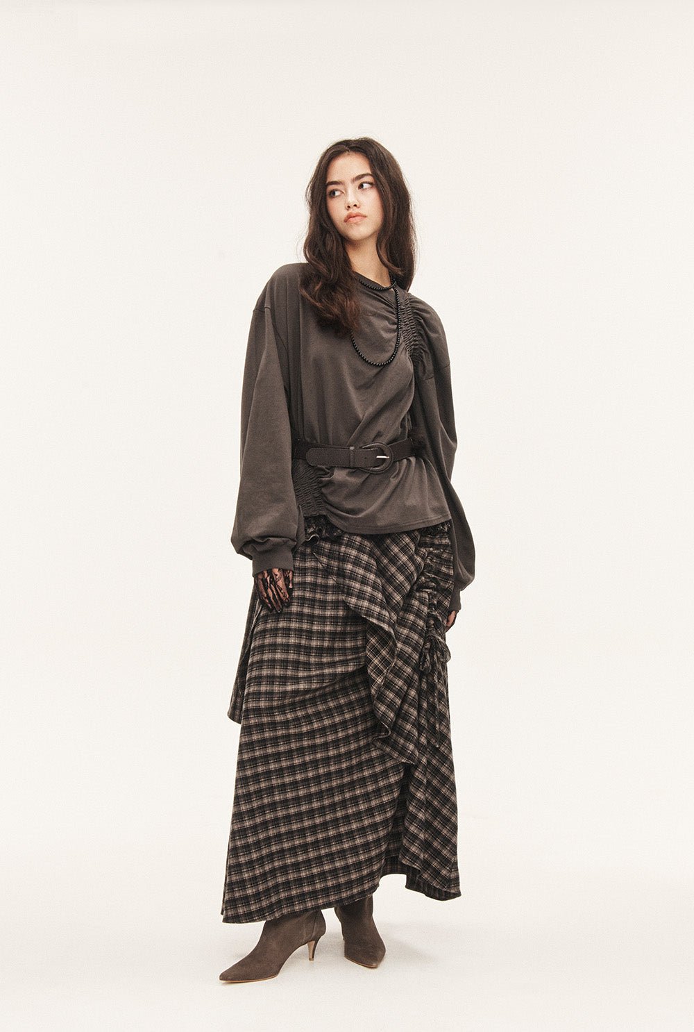 [releasing 09.18 12pm KST] Tartan soup skirt - threetimes