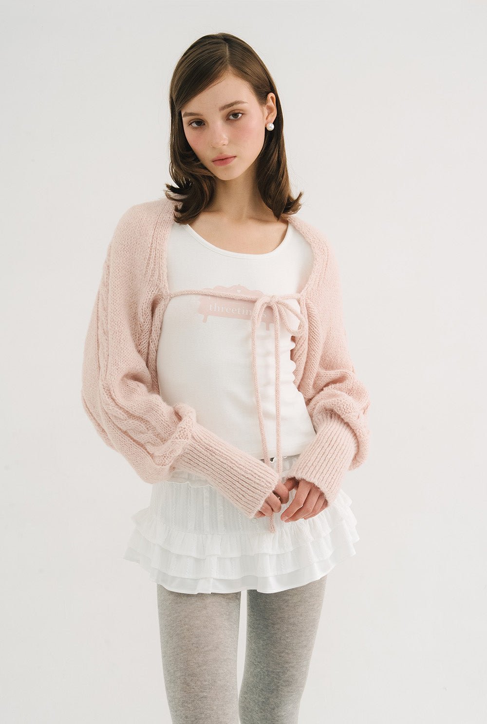 [releasing 10.30 12pm KST] Creamy knit bolero - threetimes