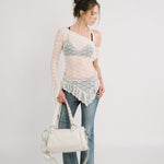 [releasing 12.09 12pm KST] Lace drape top - threetimes