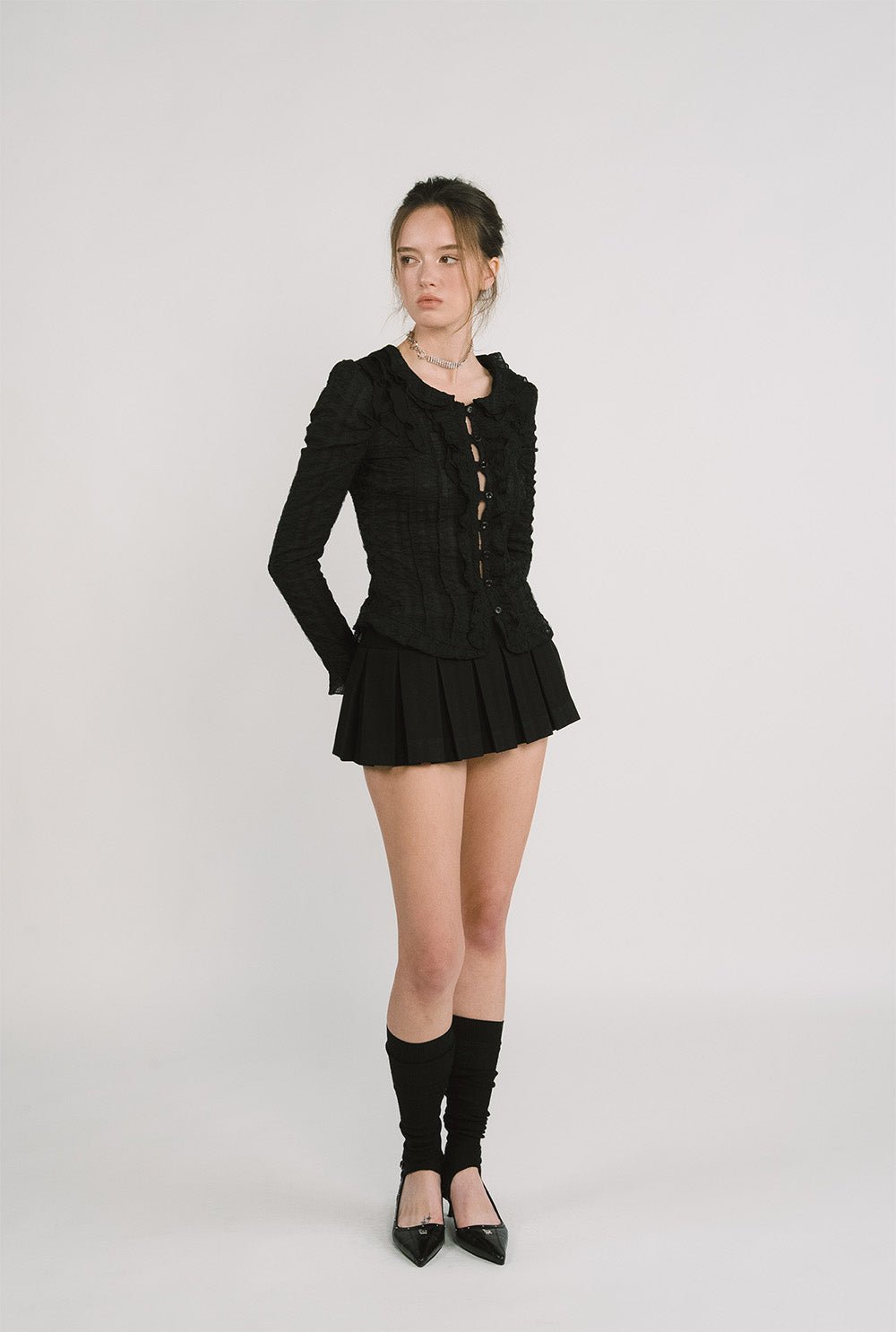 [releasing 12.09 12pm KST] Snow ruffle top - threetimes