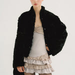 [releasing 10.30 12pm KST] Ribbon tie fur jacket - threetimes