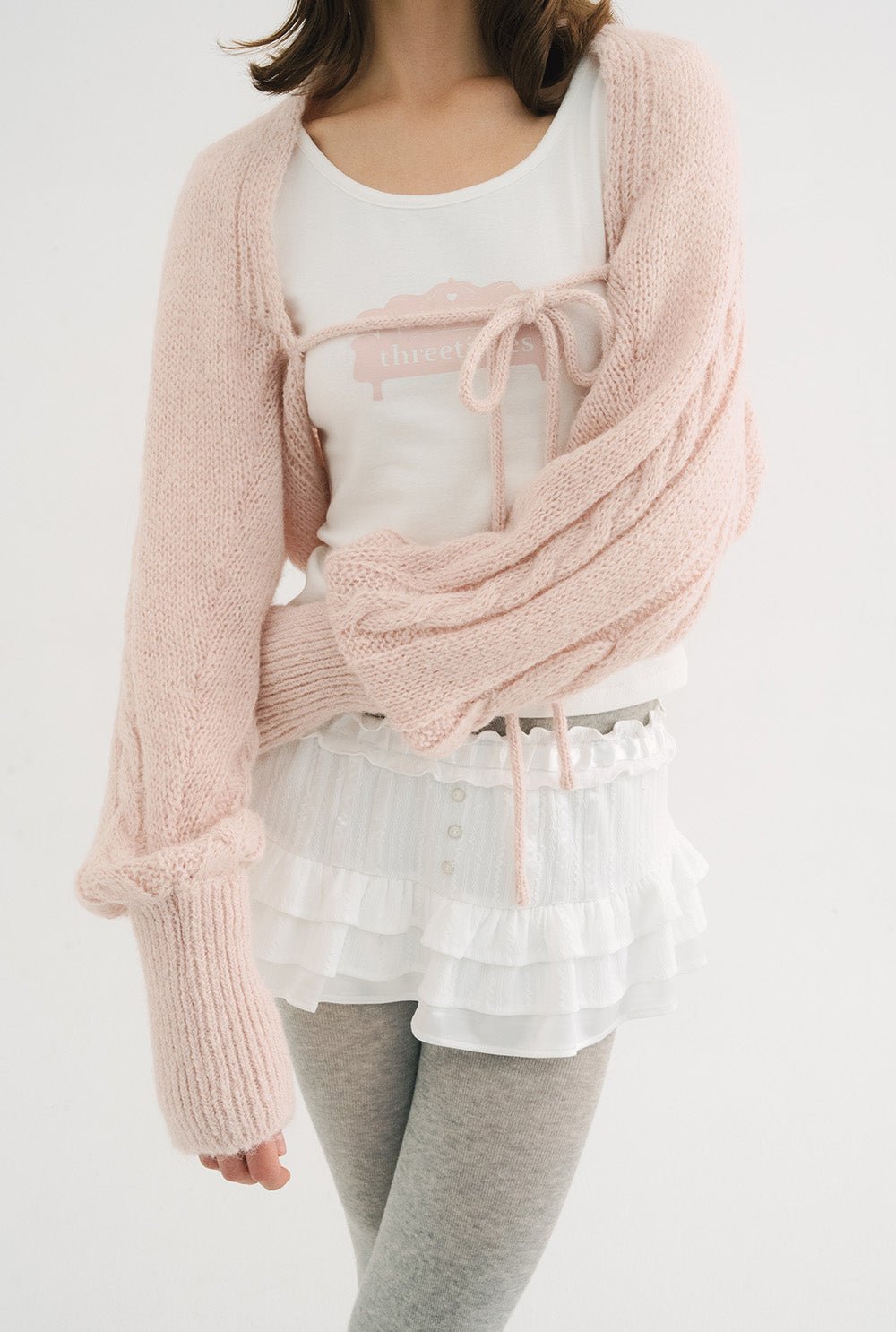 [releasing 10.30 12pm KST] Creamy knit bolero - threetimes