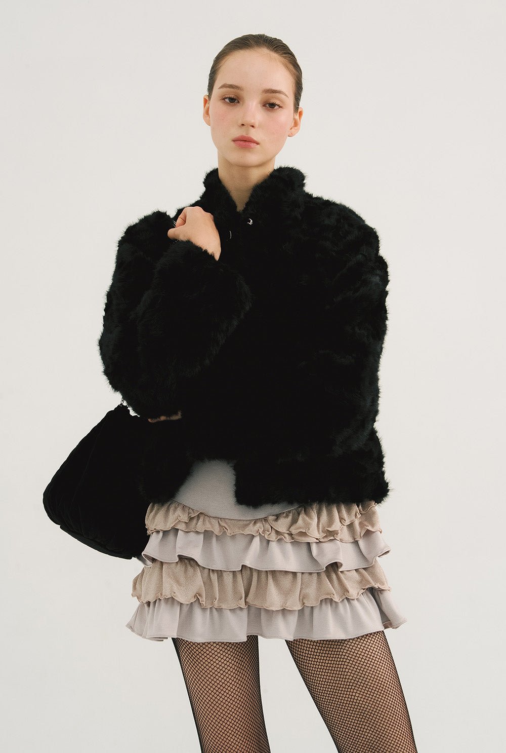 [releasing 10.30 12pm KST] Ribbon tie fur jacket - threetimes