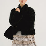 [releasing 10.30 12pm KST] Ribbon tie fur jacket - threetimes