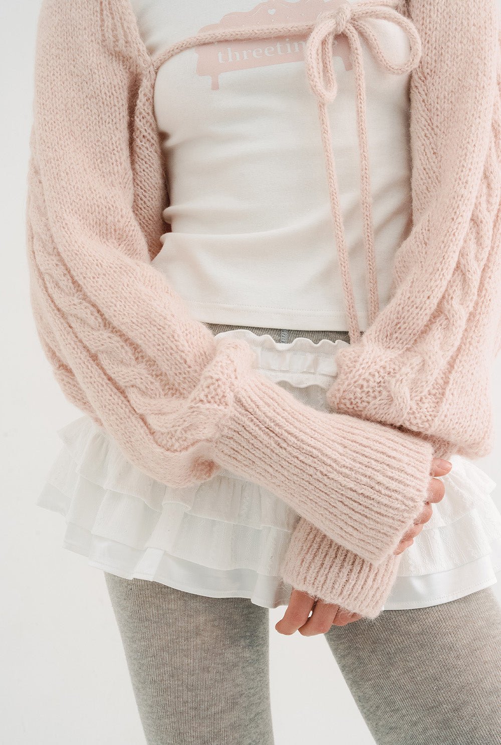 [releasing 10.30 12pm KST] Creamy knit bolero - threetimes