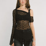 [releasing 12.09 12pm KST] Lace drape top - threetimes