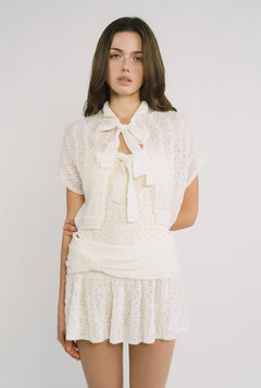 [releasing 12.09 12pm KST] Ribbon cape cardigan - threetimes