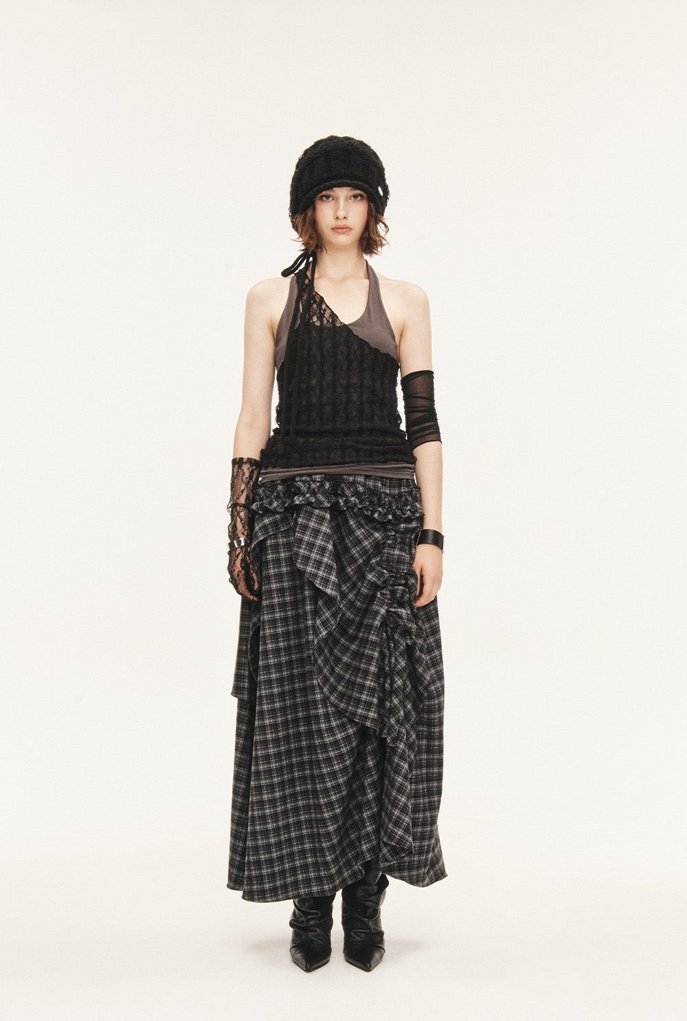 [releasing 09.18 12pm KST] Tartan soup skirt - threetimes