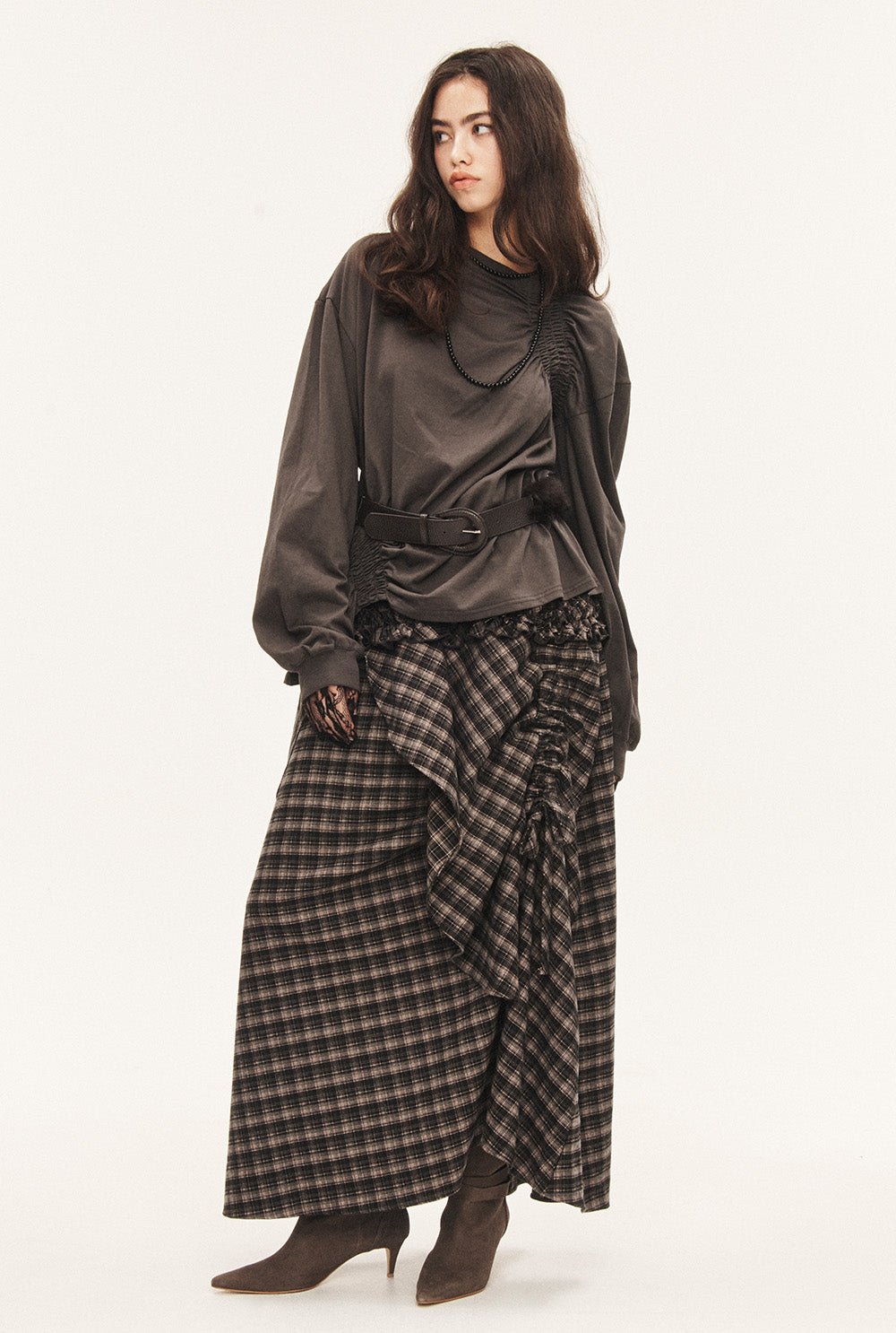 [releasing 09.18 12pm KST] Tartan soup skirt - threetimes