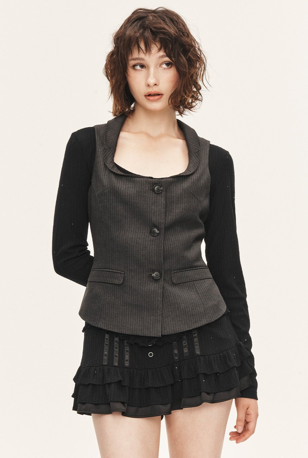 [releasing 09.30 12pm KST] Muse stripe vest - threetimes