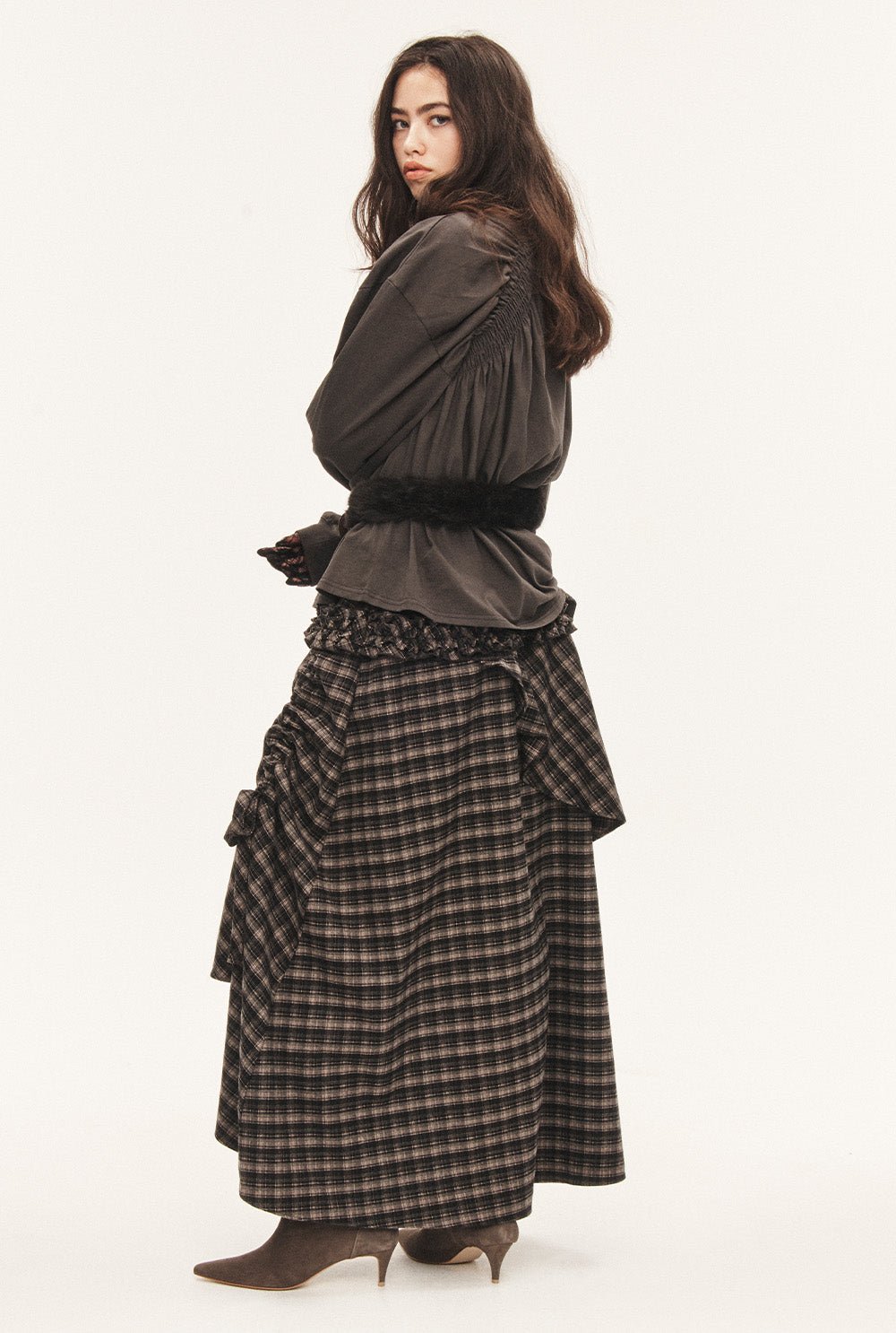[releasing 09.18 12pm KST] Tartan soup skirt - threetimes