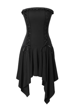 Stretch lace up dress - threetimes