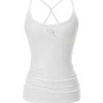 Jewel cross back tank top - threetimes