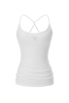 Jewel cross back tank top - threetimes