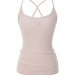 Jewel cross back tank top - threetimes