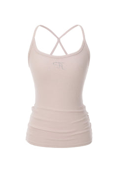 Jewel cross back tank top - threetimes