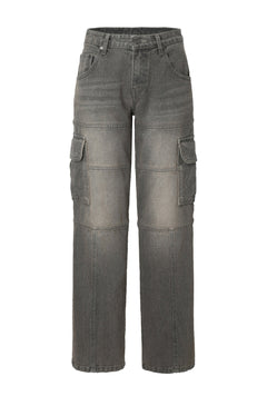 Ash pocket cargo jeans - threetimes