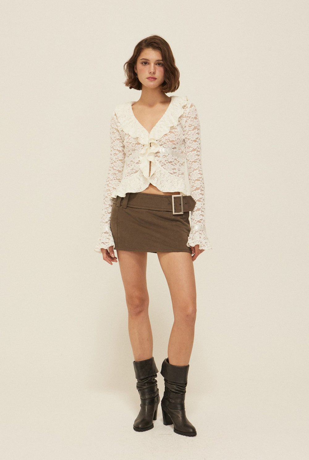 Buckle mini skirt - threetimes