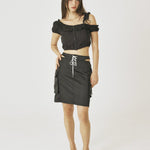 Cut - out flap skirt - threetimes
